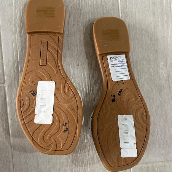 New Copper Key Sunshine sandals -white with black dots - size 8.5 - Picture 4 of 4